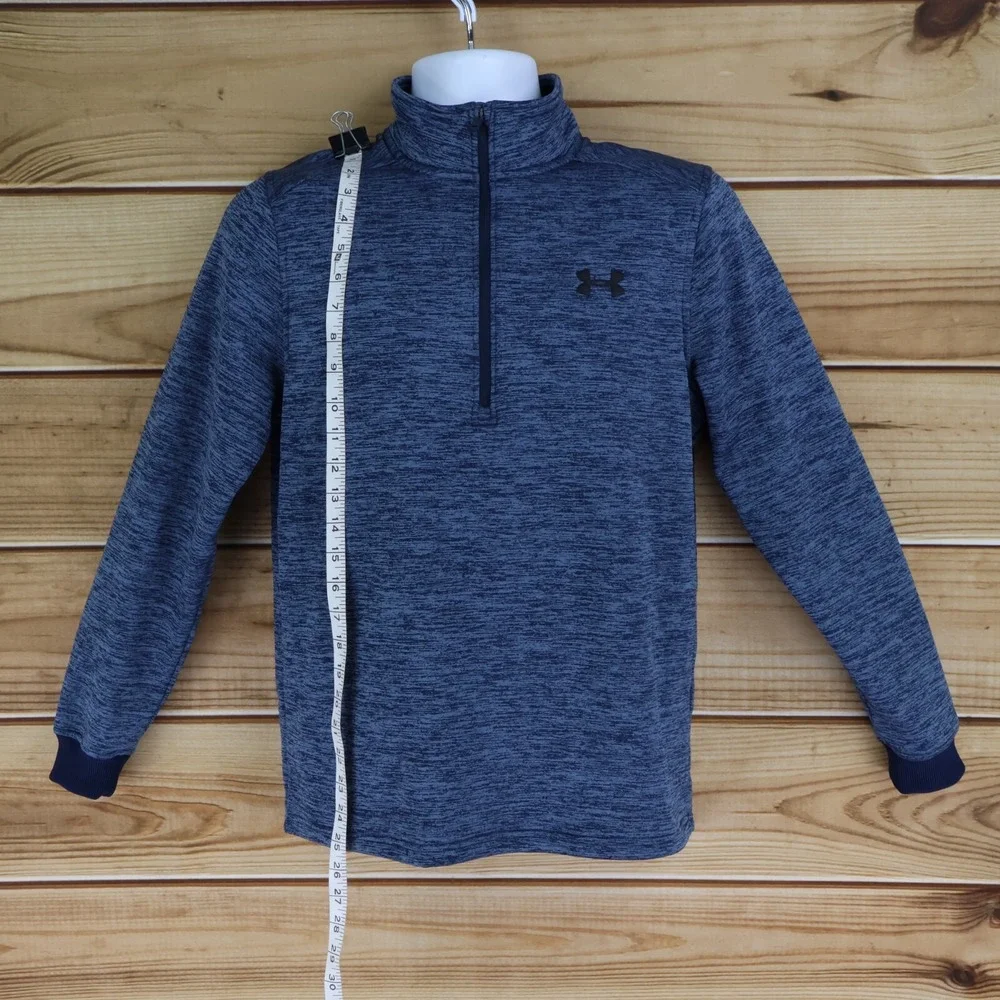 Under Armour Coldgear 1/4 Zip Jacket Loose Fit Mens‎ Size S Dark Blue Heathered